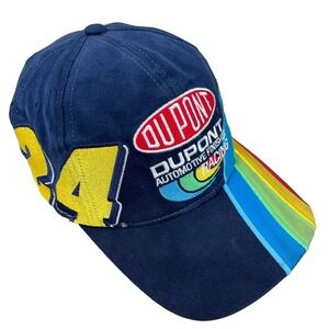 Vintage Jeff Gordon Hat Cap Snapback Nascar Racing Big Logo Rainbow 90s Y2K Worn